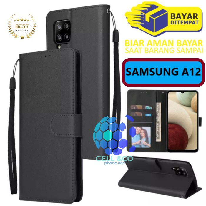 Flip cover SAMSUNG A12 Flip case buka tutup kesing hp casing flip case leather wallet