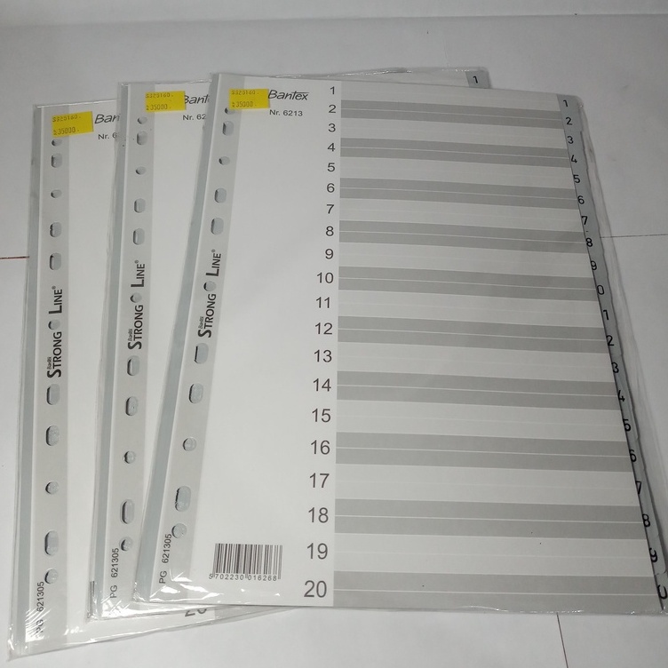 

[Cuci Gudang] BANTEX Strong Line Divider / Pemisah Kertas No. 6213 (1-20 index)