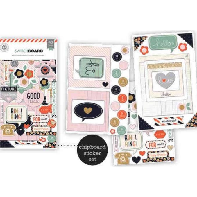 

Produk Terbaik] Pink paislee Switch board chipboard stickers