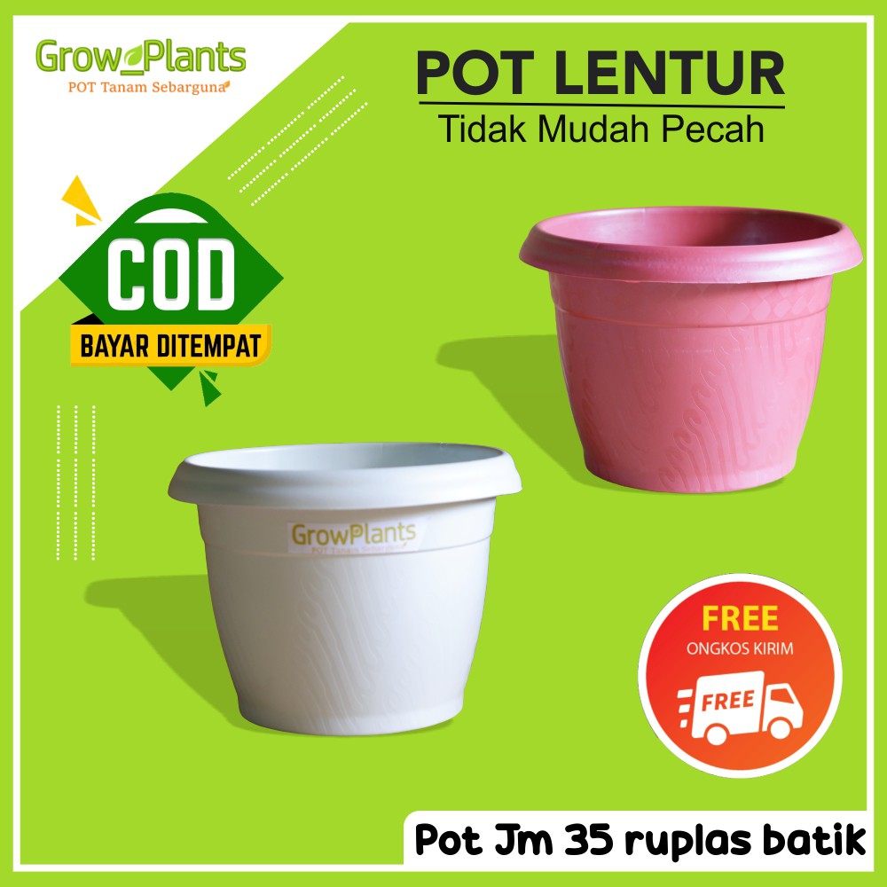 pot bunga jumbo besar murah putih merah diameter 30 cm pot bunga besar murah