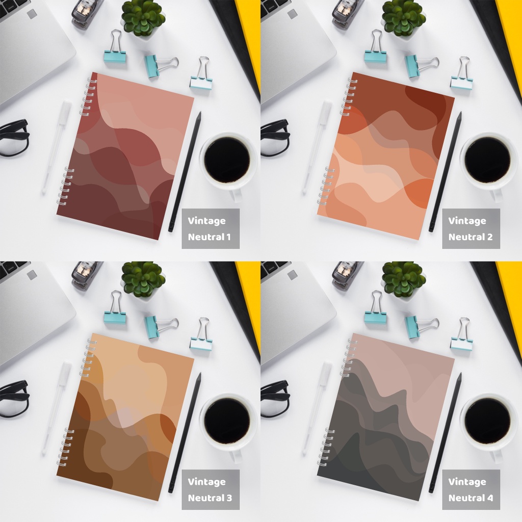 

[cruel] Notebook A5 motif Vintage neutral Abstrak isi 40 lembar