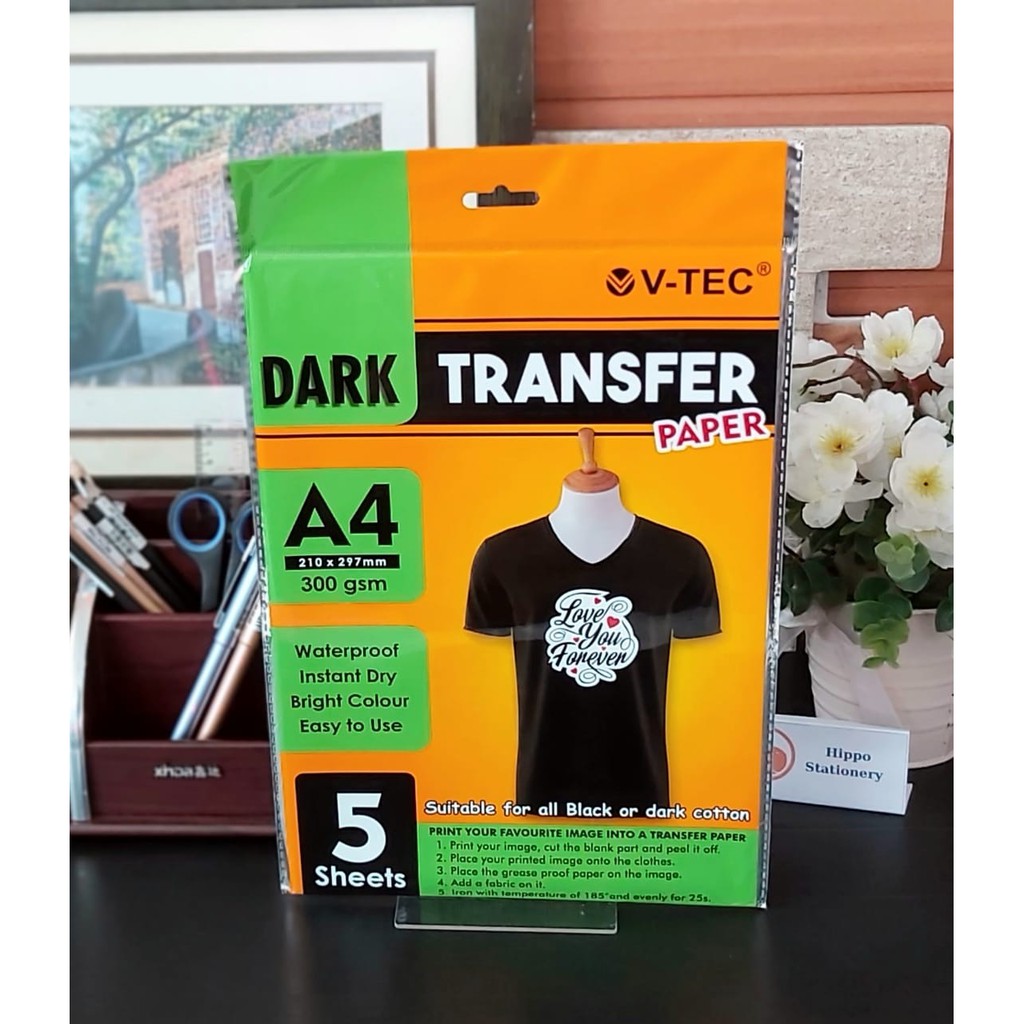 

DARK TRANSFER PAPER V-TEC/KERTAS TRANSFER BAJU V-TEC