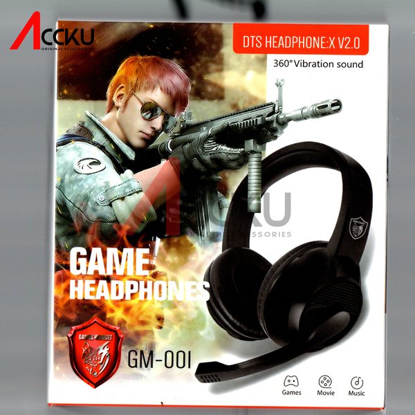 PGM-001 Headset Gaming Universal | Wired Headphone Gaming | Earphone Gaming Berkabel dengan Microphone &amp; Volume control