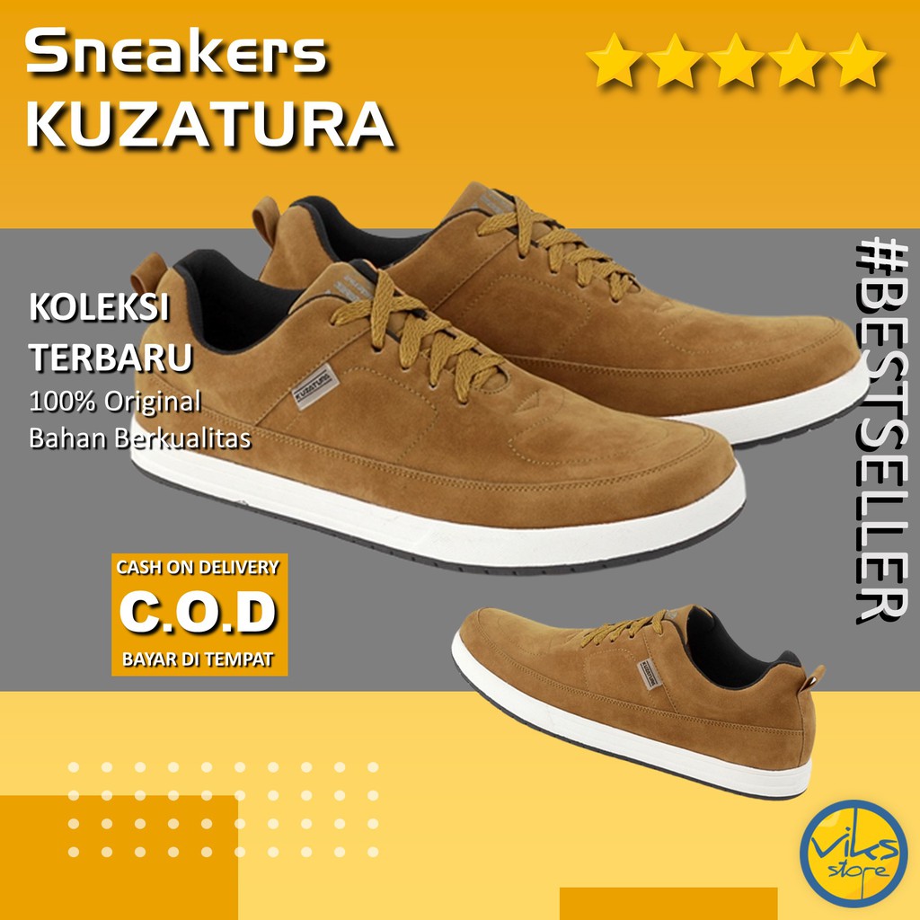 Sepatu Sneakers Pria Cowok Tali Style Casual Distro Kuzatura Original Suede Lokal Premium Elegan Olah Raga