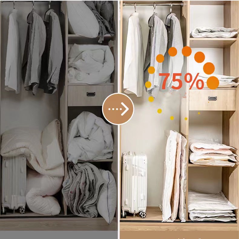 cod☜☞ready Vakum Kantong Pakaian/Plastik Vacum Baju Laundry Travel Bag Kompresi Seprei Selimut Pakaian Plastic Vacuum/Vacuum Bag lagilaku