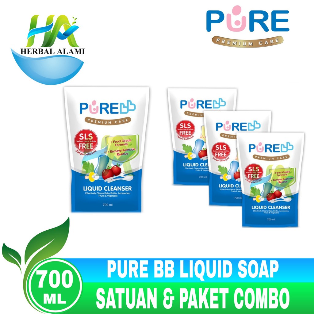 PureBB Premium Care Liquid Cleanser 700ml Sabun Cuci Botol Bayi