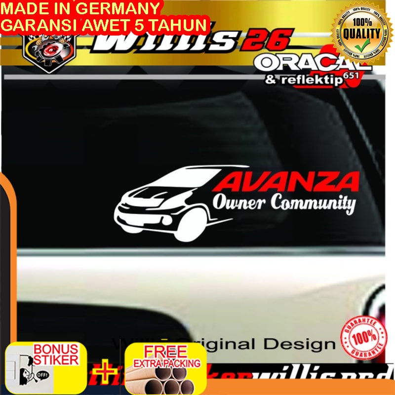Murah Stiker Avanza Owner Community Mobil Motor Body Kaca Belakang Sticker Keren
