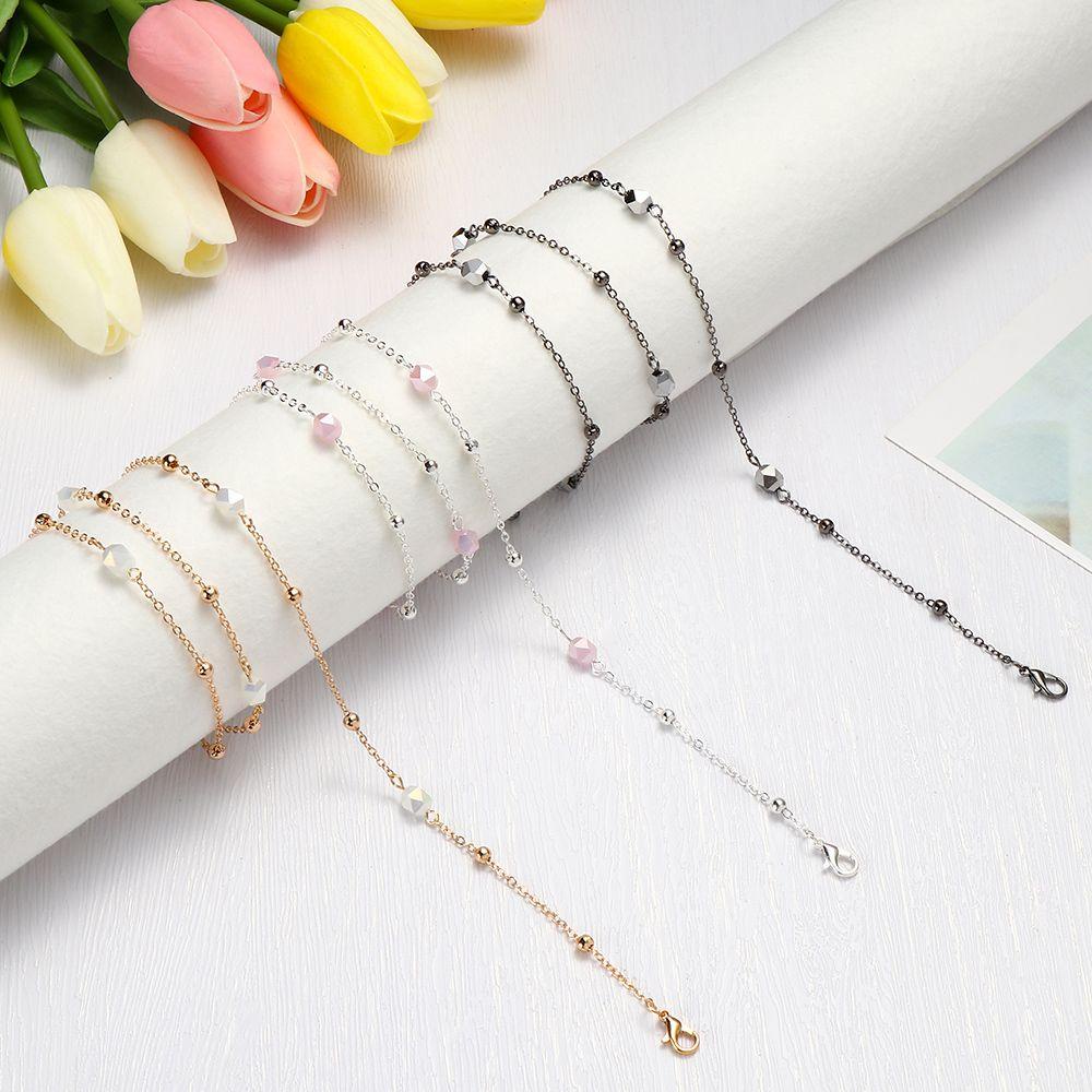R-flower Glasses Chains Wanita Pria Manik-Manik Kristal Anti Hilang Kacamata Baca Tali