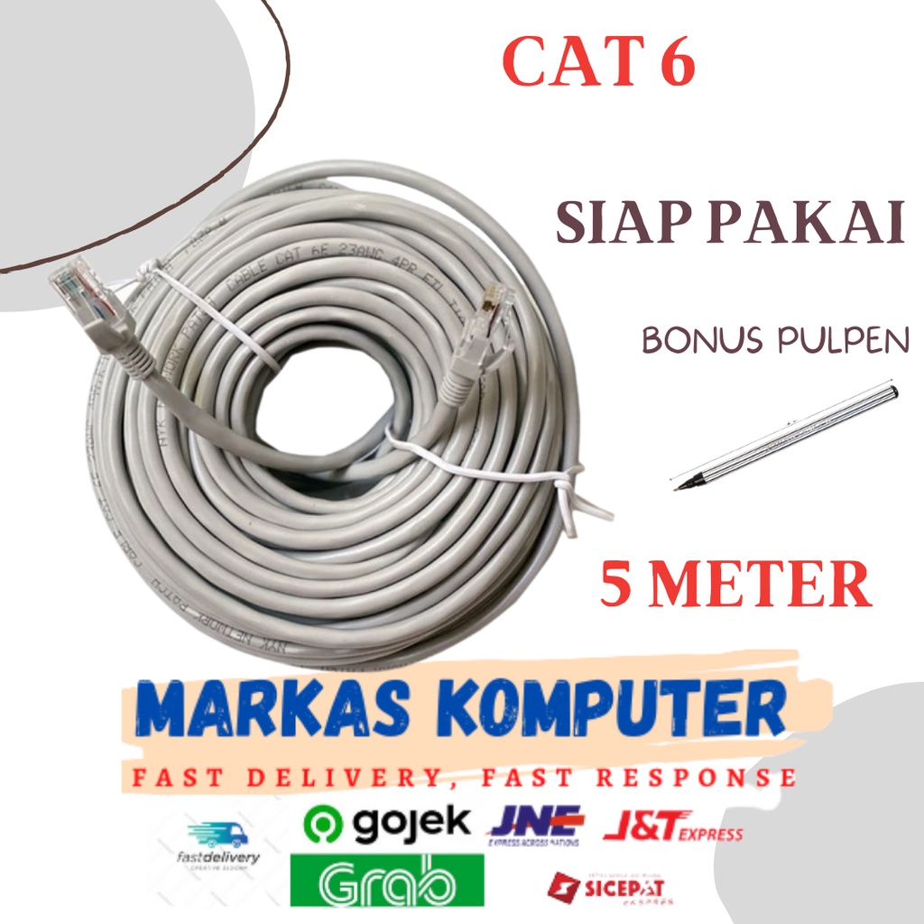 Kabel LAN 5m CAT 6 Internet Jaringan Cat6 UTP 5 Meter