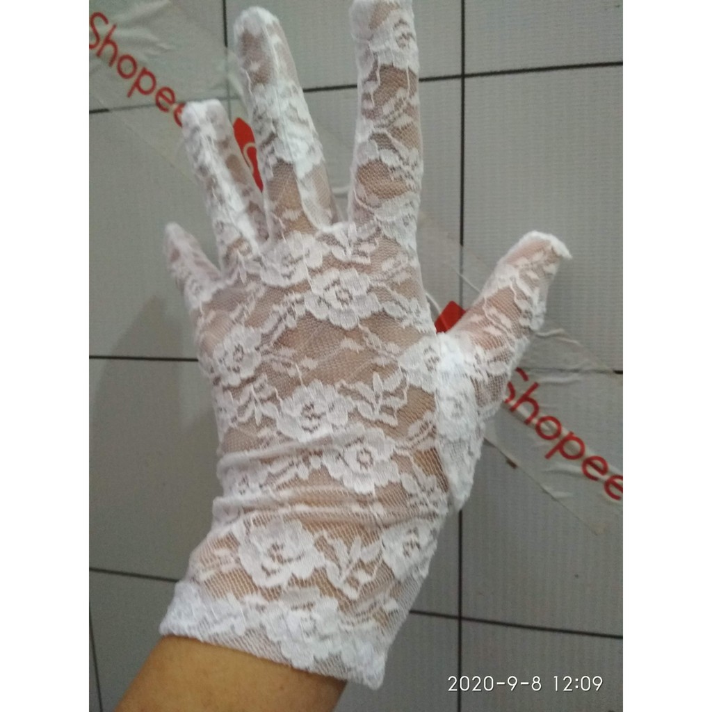 SR19 Sarung tangan pesta gloves bridal renda pengantin renda