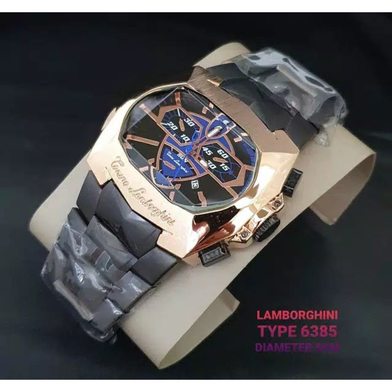 Jam Tangan Pria Lamborghini Tonino 6385 Grade AAA Tanggal Aktif - Free Box Batre Cadangan Original
