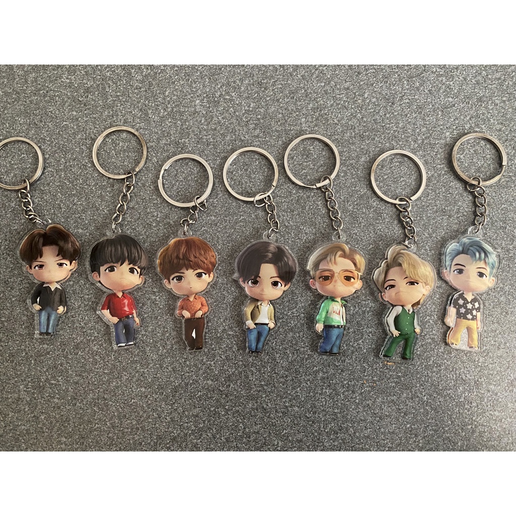 Gantungan Kunci TinyTan BTS | BTS Keyring TinyTAN Cartoon | Ganci Kpop | Keyring Kpop