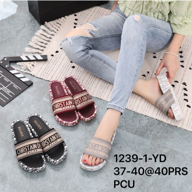 Sandal terlaris wanita import/sandal slop size 1239 37/40