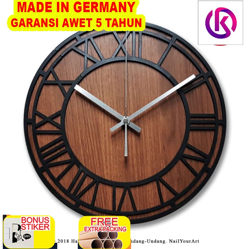 

Promo Jam Dinding Roman Mahogany ROMAWI Wall Clock