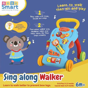 BEBE SMART SING ALONG WALKER + MICROPHONE 6M+ SNI Red / Blue / White / Pink - Activity