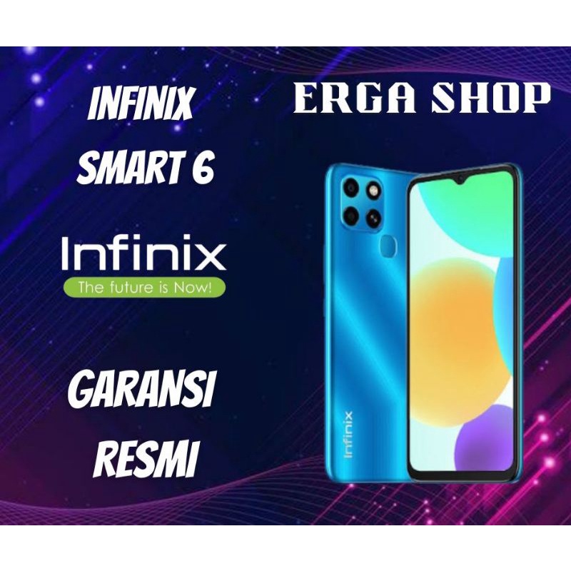 Infinix Smart 7 4/64GB Garansi Resmi - 5000mAh Fingerprint &amp; Face unlock 13MP Layar 6.6&quot;