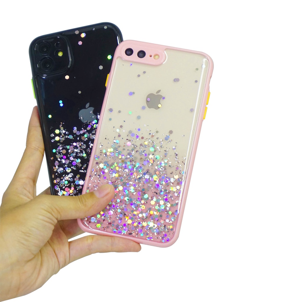 Casing Samsung A01 | M11 | A03 Core | A73 5G | S21 FE 5G Transparent Dove Candy Glitter Hard Case