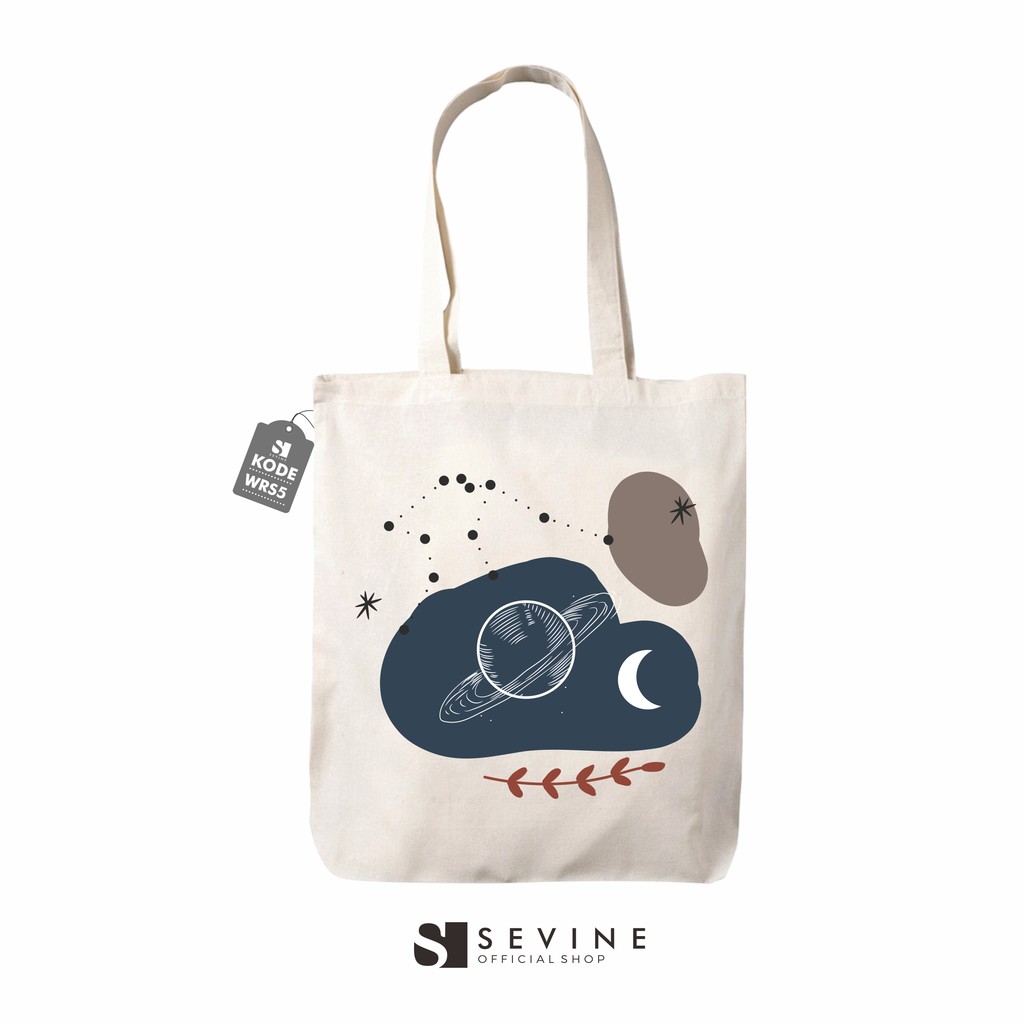 Sevine Tote Bag Resleting Tas Wanita Fashion Totebag Laptop Custom Tropical Nordic Series - WRS