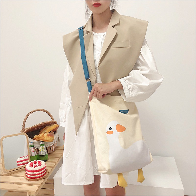 TC-39 tas kanvas canvas wanita import korea jepang tas selempang bebek