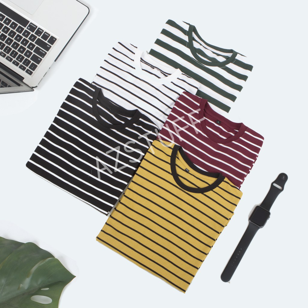 [BEST SELLER] Kaos Strip Ribsgold/Kaos Ribsgold/Kaos Premium