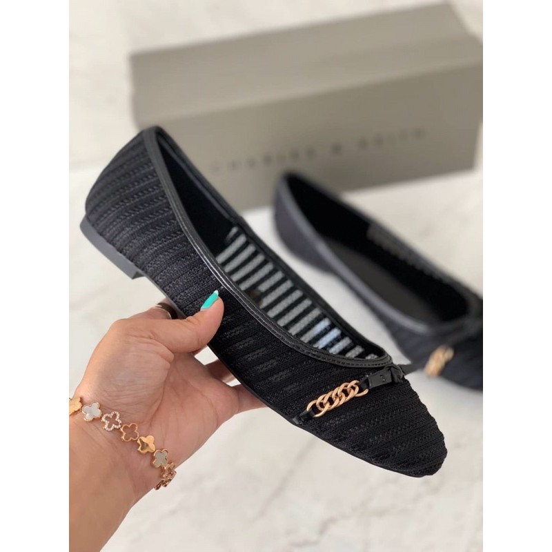 [7.7 Boombastis Sale⚡] - SEPATU SHOES WANITA CKS359 CHAIN LINK BALLERINA FLATS  PREMIUM IMPORT