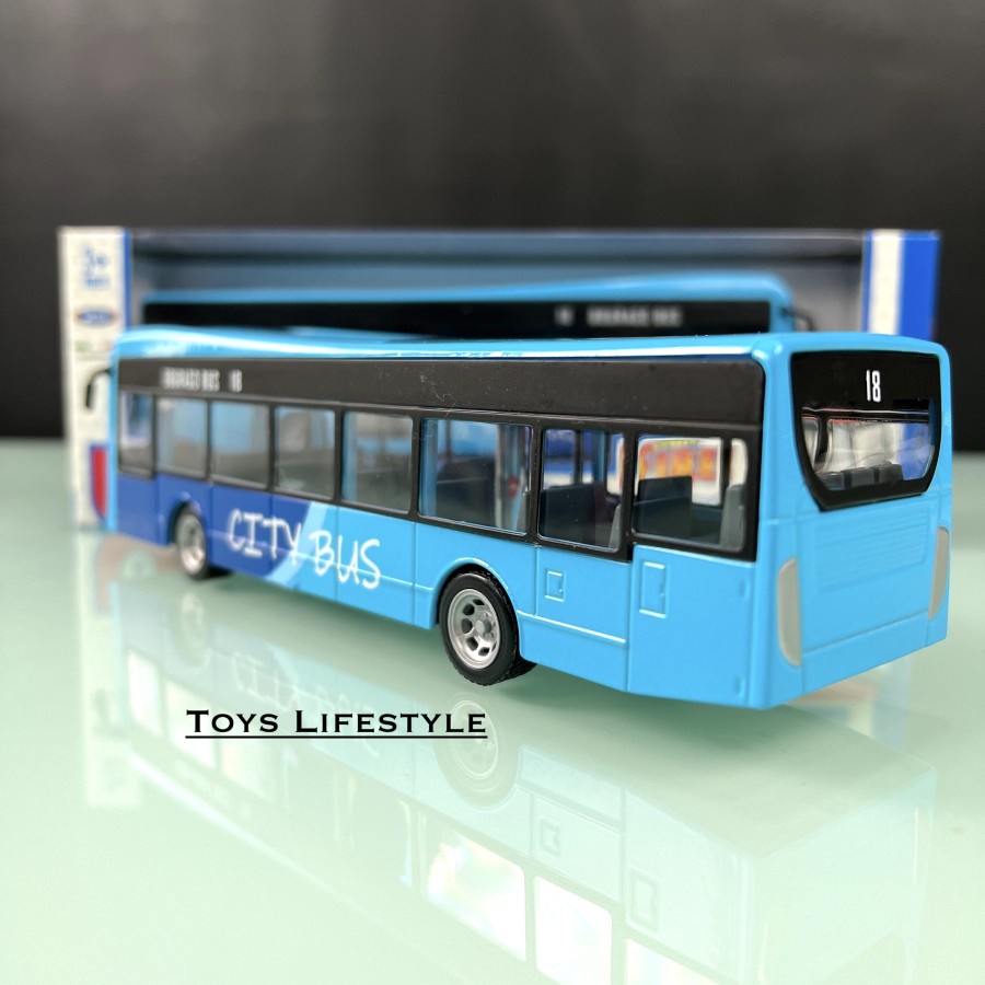 Bburago Diecast - Bus Kota / City Bus with Doors Open Skala 1:43 Blue