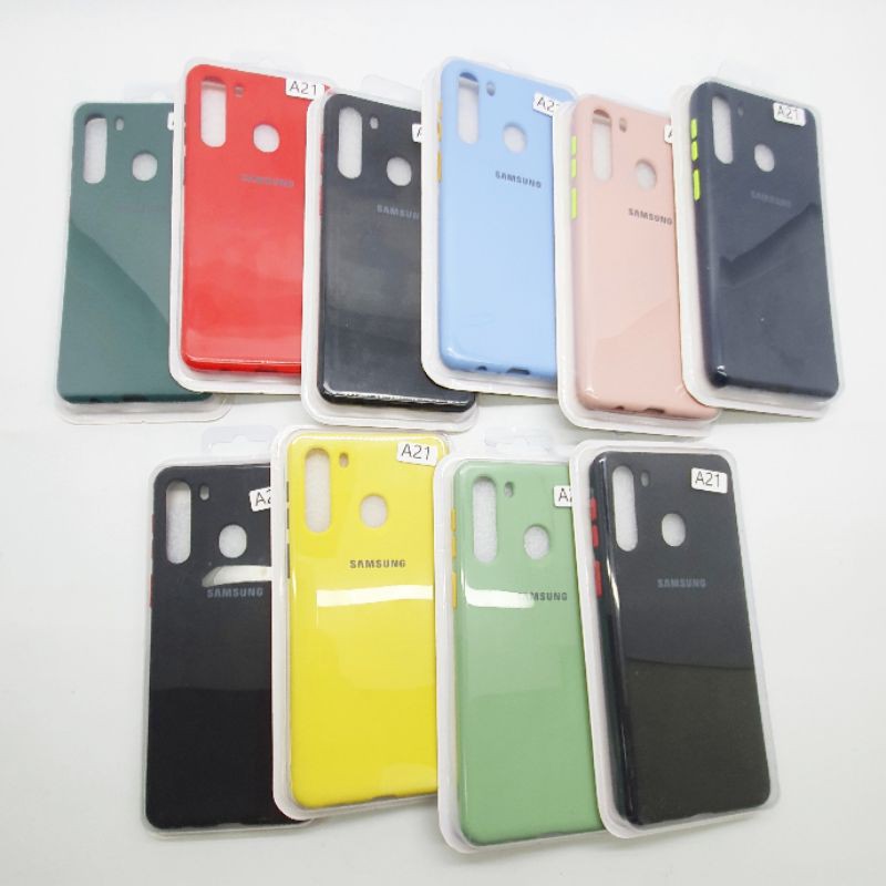 Samsung Galaxy A21 Macaron Tone Case / Silicone Macaron Colour Side button