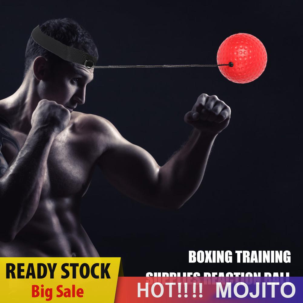 MOJITO Head-mounted Boxing Reflex Speed Ball Boxing Training Equipment (Red Ball)