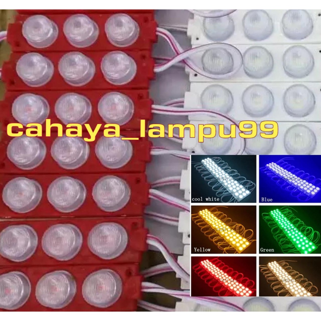 Lampu led strip modul 3mata 12Volt 3watt super terang / lampu samsung 3 mata timbul besar