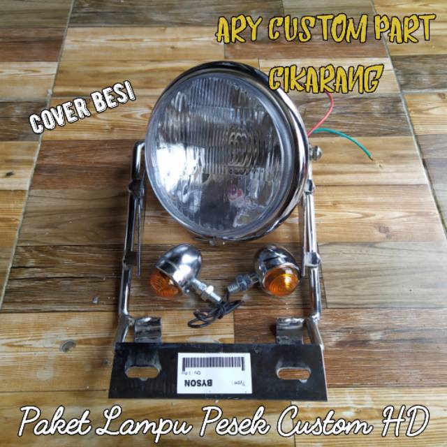 Paket kupingan lampu byson japstyle rx king caferacer scrambler bratstyle set lampu pesek set sein