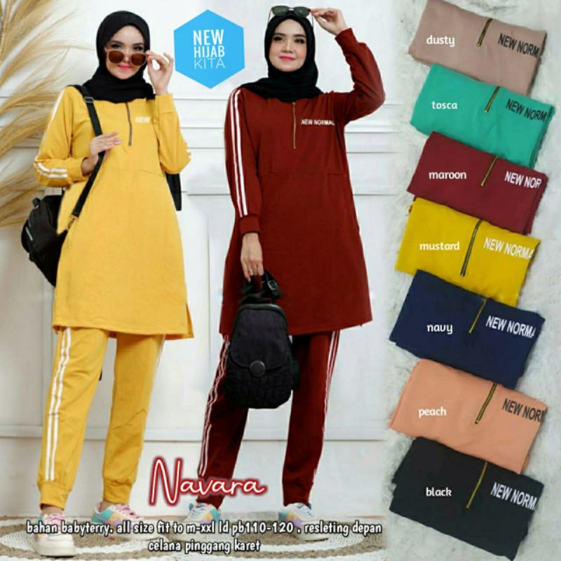 Baju Fashion Setelan Wanita Atasan Dan Celana  Navara Set