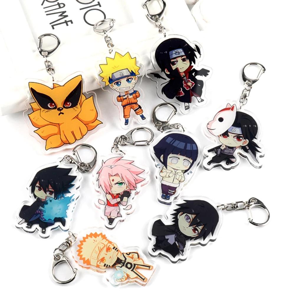 Lanfy Naruto Gantungan Kunci KeyRing Kartun Gaara Uchiha Itachi Kakashi Sasori Naruto Liontin