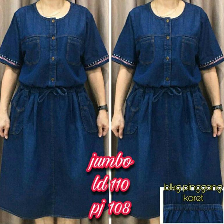 {GRH.02Jl22ν} Dress jeans wanita busui, dres kekinian , dres jumbo , Dress jeans pendek dan Dress je