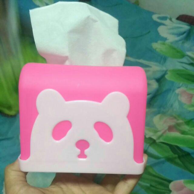 Tempat Tisu /kotak Tissue Happy Panda Segi