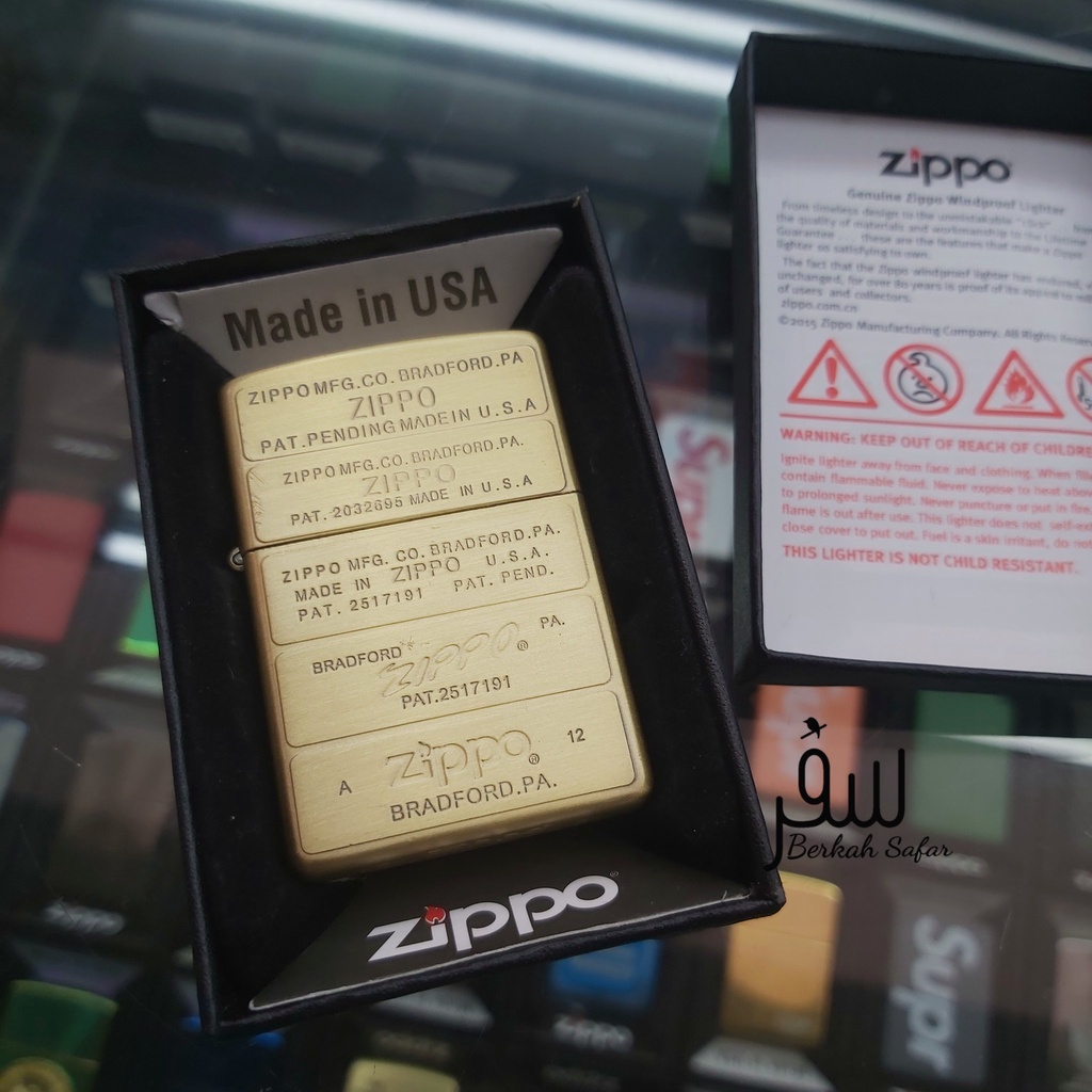 Korek Zippo Gold Full Engraving BradFord Zippo High Premium Quality Made In Usa &quot;Limited Edition&quot; - Free Box