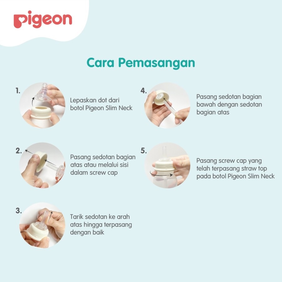 Pigeon Silicone Straw Top Sedotan Pengganti Dot Botol Susu Pigeon WHS