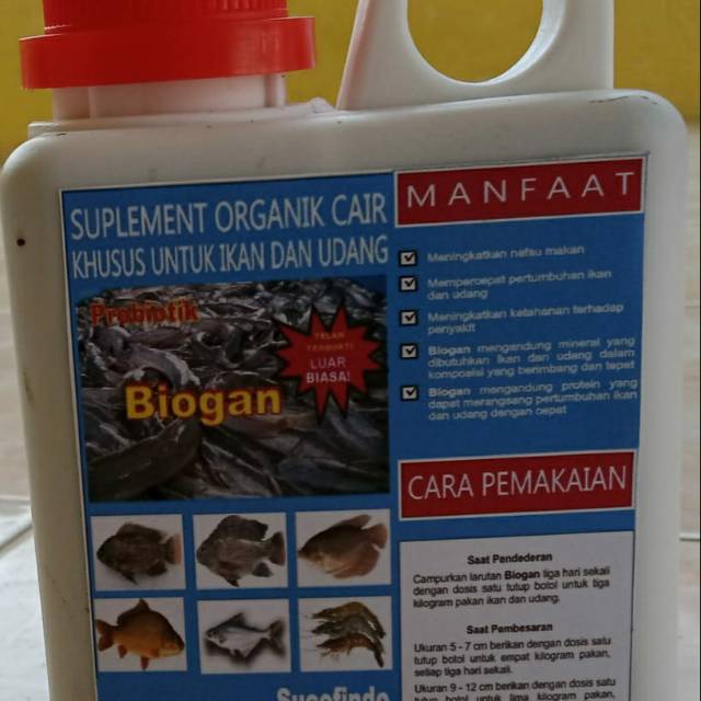 Biogan suplemen organik cair untuk ikan dan udang