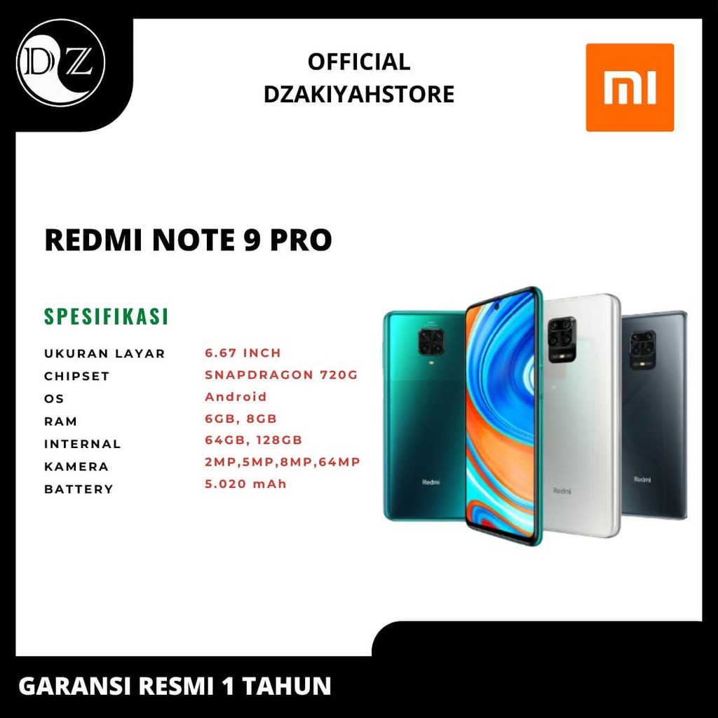 Xioami Redmi Note 9 PRO NEW Garansi Resmi TAM-0