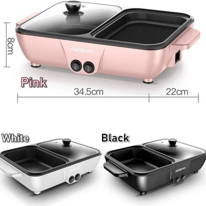 NEWSHENAR MINI ELECTRIC HOTPOT / STEAMBOAT & GRILL PAN / BBQ MULTIF