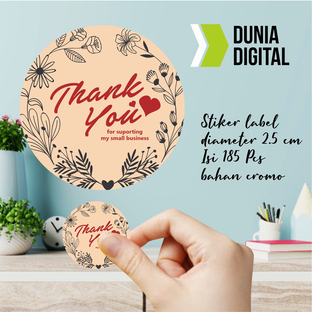 

Thank You Sticker Simple 2.5cm isi 185pcs E