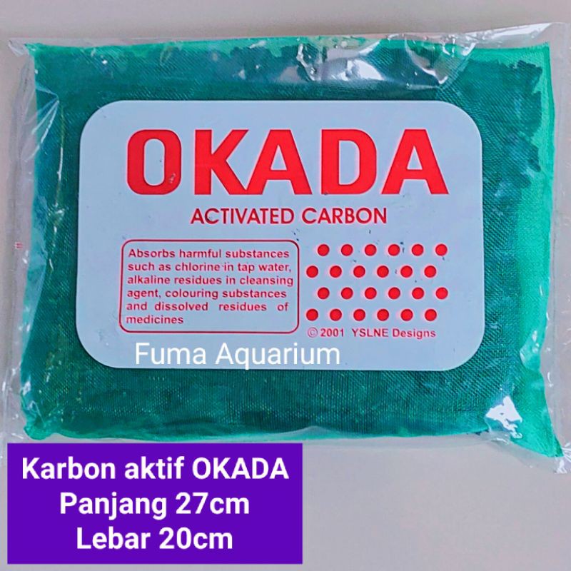 Karbon Aktif OKADA Media Filter Kolam Aquarium Ukuran 27X20cm Kualitas Terjamin