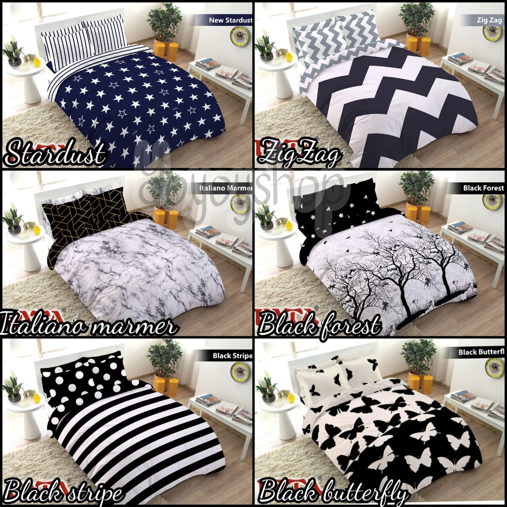 FATA SPREI HITAM PUTIH MONOKROM KING QUEEN SINGLE SIZE FATA SPREI HITAM PUTIH MONOKROM KING QUEEN SINGLE SIZE