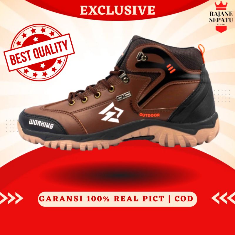 Sepatu Boot Fashion Pria Working Original 100% Sepatu Hiking Sepatu Gunung  Sepatu Boot Tracking Sep