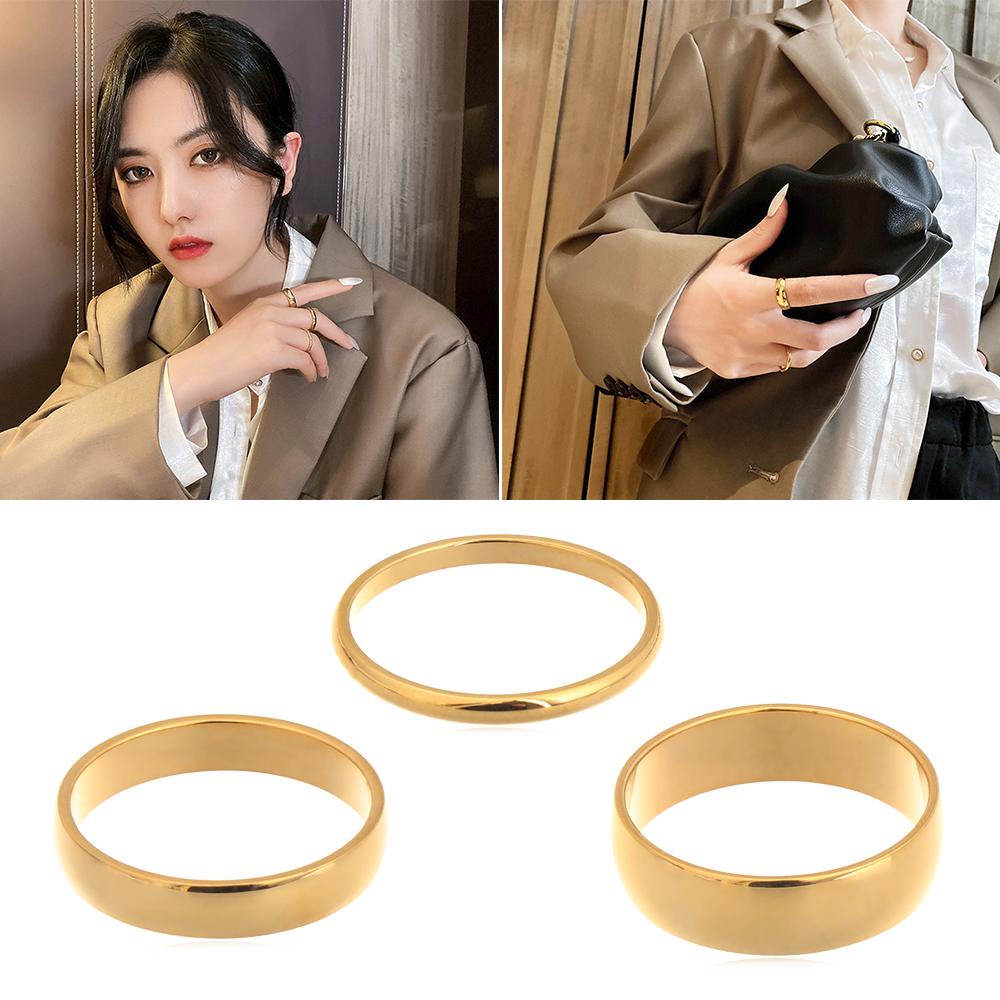 R-flower Hip Pop Rings Perhiasan Minimalis Keren Warna Emas