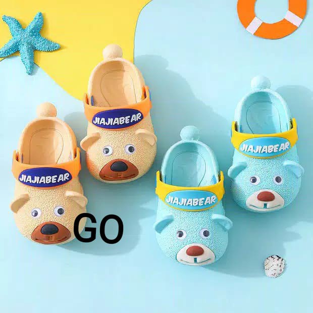 gof JIAJIA BEAR PAO Sandal Anak Laki Laki Perempuan Bahan Karet Model Lucu 0-5 Tahun Import