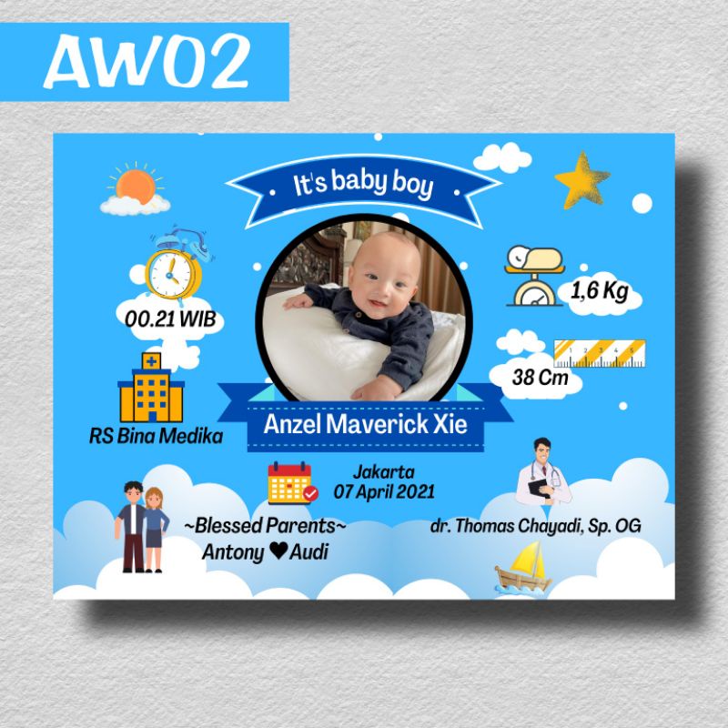 [Soft File] Desain biodata bayi , Kado ulangtahun, dekorasi rumah-2
