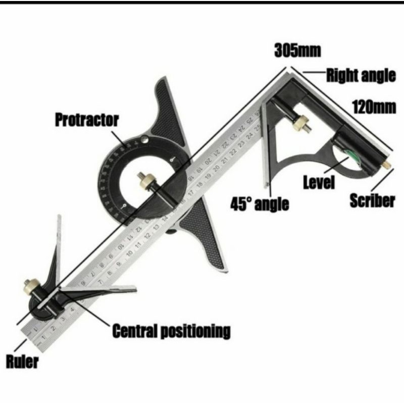 

Combination Square Ruler-Penggaris Waterpas Siku Kombinasi