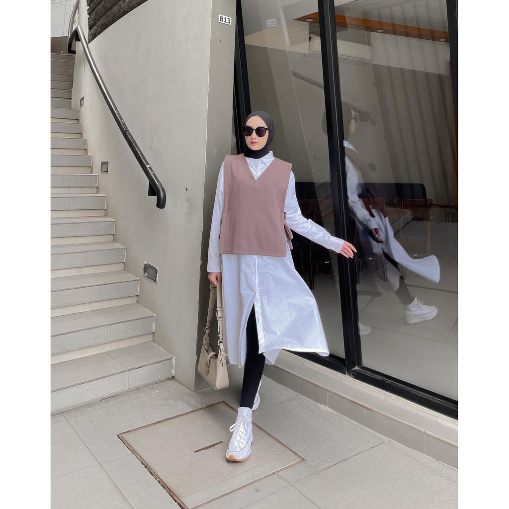 Isabel Tunik Atasan Baju Muslim Long Tunik Fashion Wanita Terlaris | Baju Atasan 2in1 Setunik Wanita