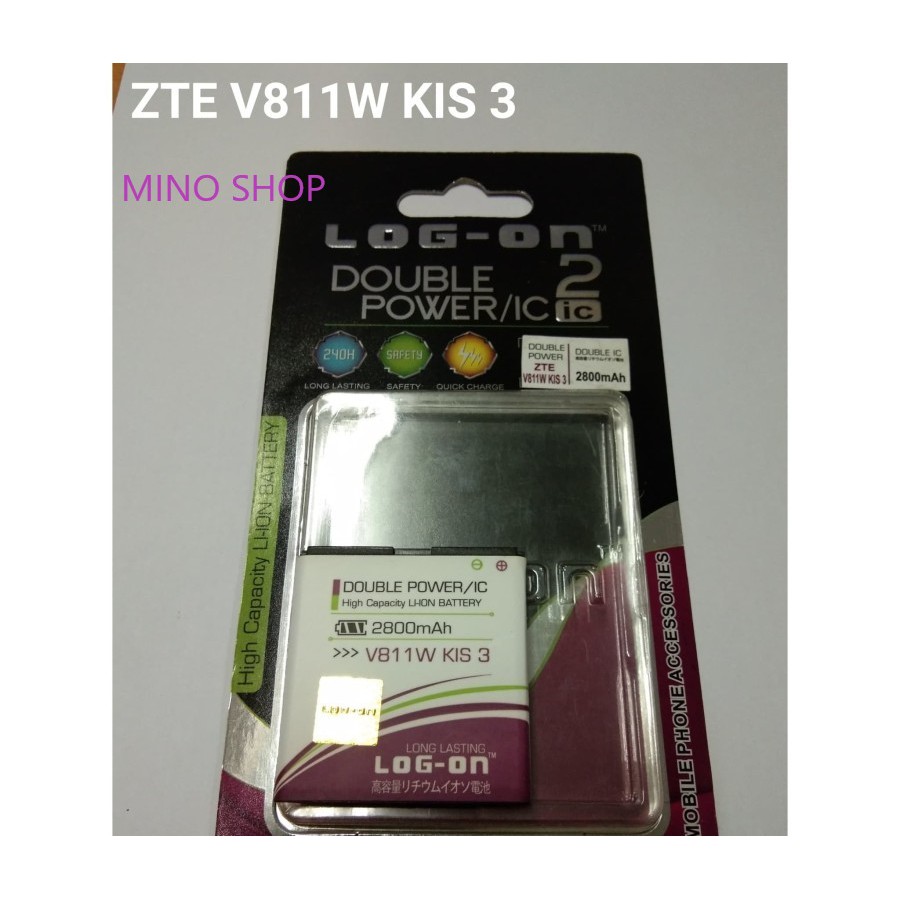 BATERAI ZTE V811W - ZTE KISS 3 - LOG ON ORIGINAL DOUBLE POWER BATTERY