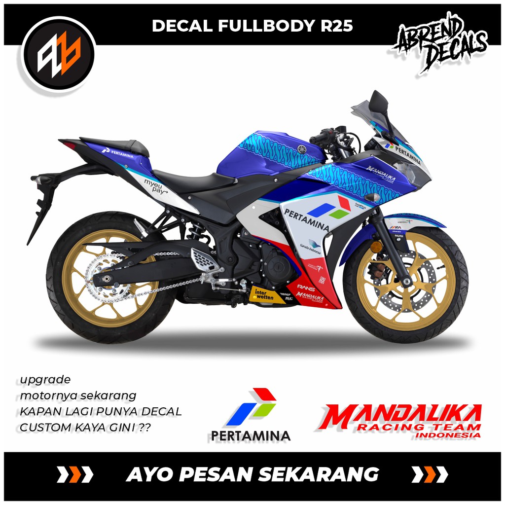 DECAL FULLBODY R25 / STIKER FULL YAMAHA R25 / STIKER MANDALIKA / ACCESORIES STICKER BODY MOTOR